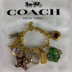 NEW $750 LIMITED EDITION COLLECTIBLE COACH BEACH STARFISH Y2K CHARM BRACELET